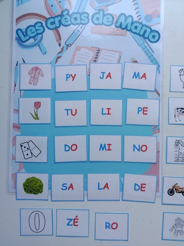 Jeu de lecture Encodage syllabes simples 1